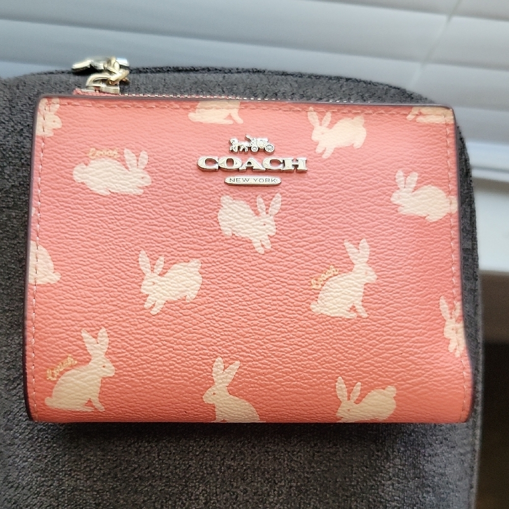 Coach Pink Wallet with Bunny Print